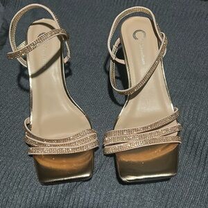 Journee Collection Gold Glam Heels